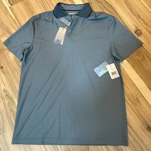 Marc Asher Sport Mens Blue Geometric Short Sleeve Polo Shirt  MATP8100280 Small‎
